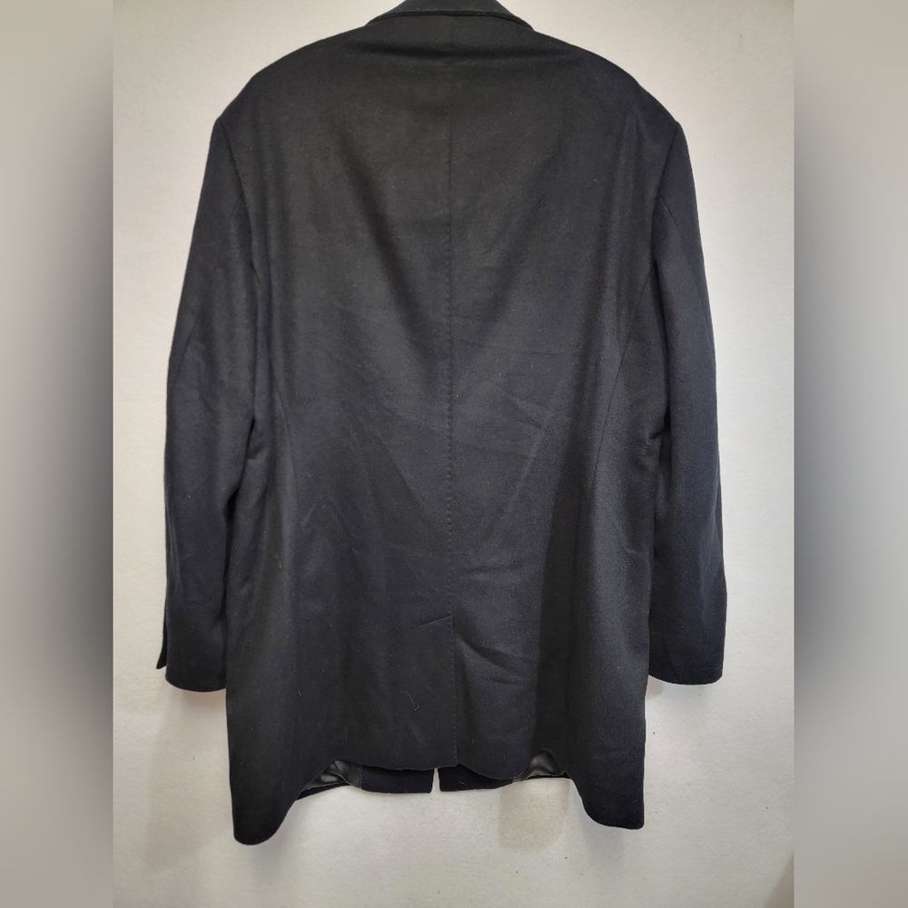 Cardinal Of Canada Black Wool And Cashmere Blend Mens 46R Topcoat - Picture 12 of 13